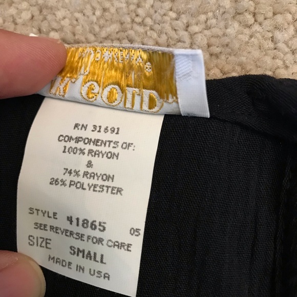 Vintage 80s Donnkenny Wearable Art Blouse Womens Small Black Made In USA Pop Art - Picture 7 of 8